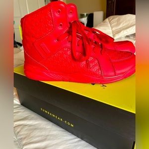 Zumba Street Boss Red Lace Up High Top Sneaker Shoes Women's US 8.5